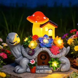 Solar Garden Turtle Statue Outdoor with 8 LED Lights, Shatter-Resistant  Tortoise Ornament for Yard Patio Lawn Balcony, Birthday Mother' s Day Gifts for Women Mom Grandma