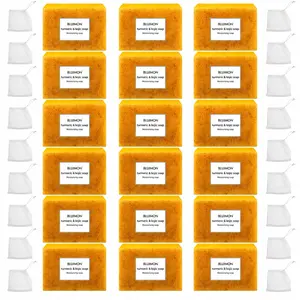 Lemon Turmeric Kojic Acid Soap Gentle Daily Cleansing Bar for Face, Helps Improve the Look of Blemishes, Supports Clear Complexion, Soft and Comfortable Skin Care for a Naturally Healthy Appearance