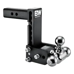 Tow & Stow Adjustable Trailer Hitch Ball Mount - Fits 2" Receiver, Tri-Ball, 10,000 GTW, Stowable & Secure Design TS10049B