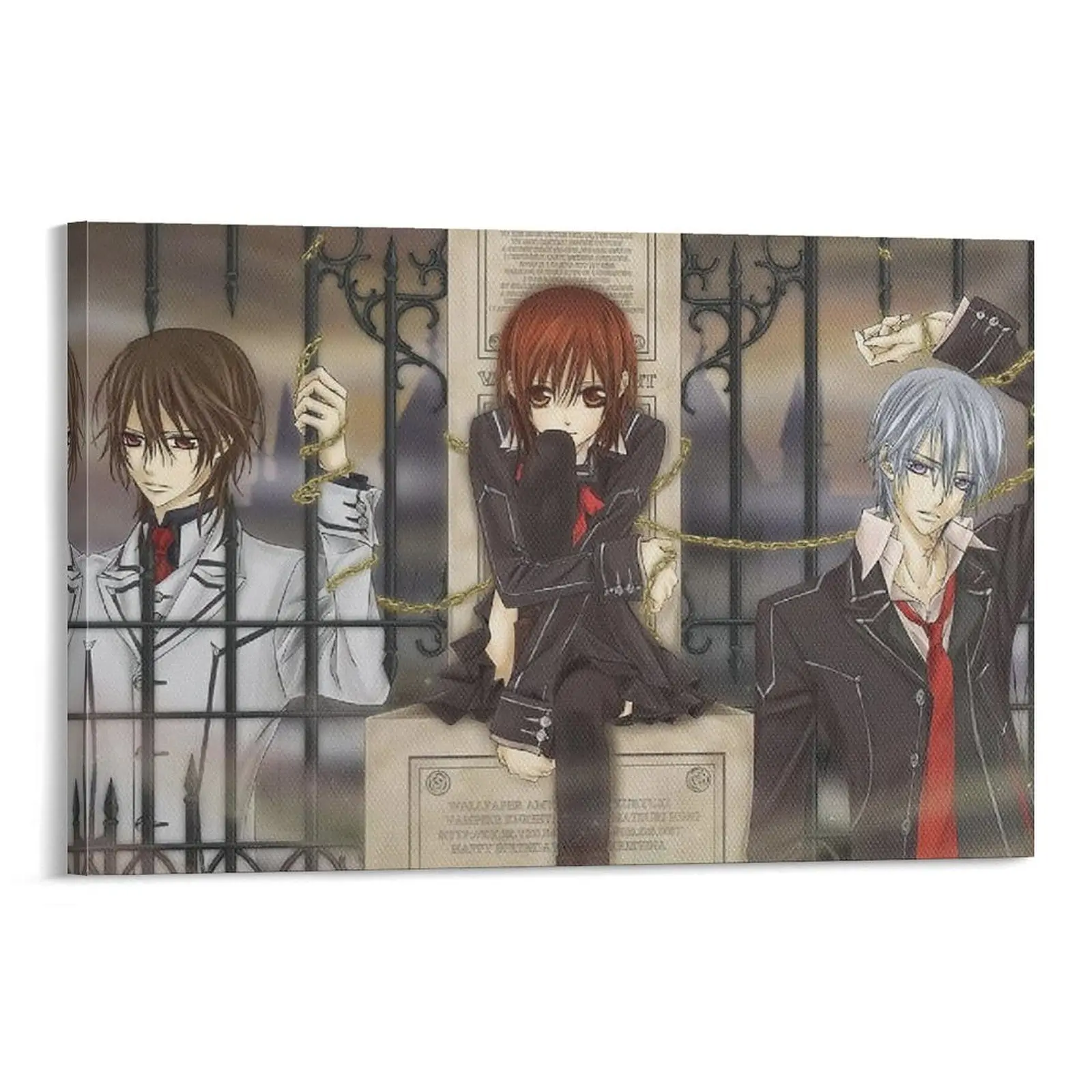Vampire Knights Anime Customizable Multi-Size Canvas Poster, Printed Image Artistic Painting, Decorative Room Decor for Living Room, Bedroom, Home Supplies Gift