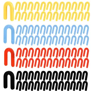 100 count Horseshoe Shims, Tile Shims, Plastic Shims for Leveling, Window Shims, U Shims, Blue 1/16, Red 1/8, Yellow 3/16, Black 1/4