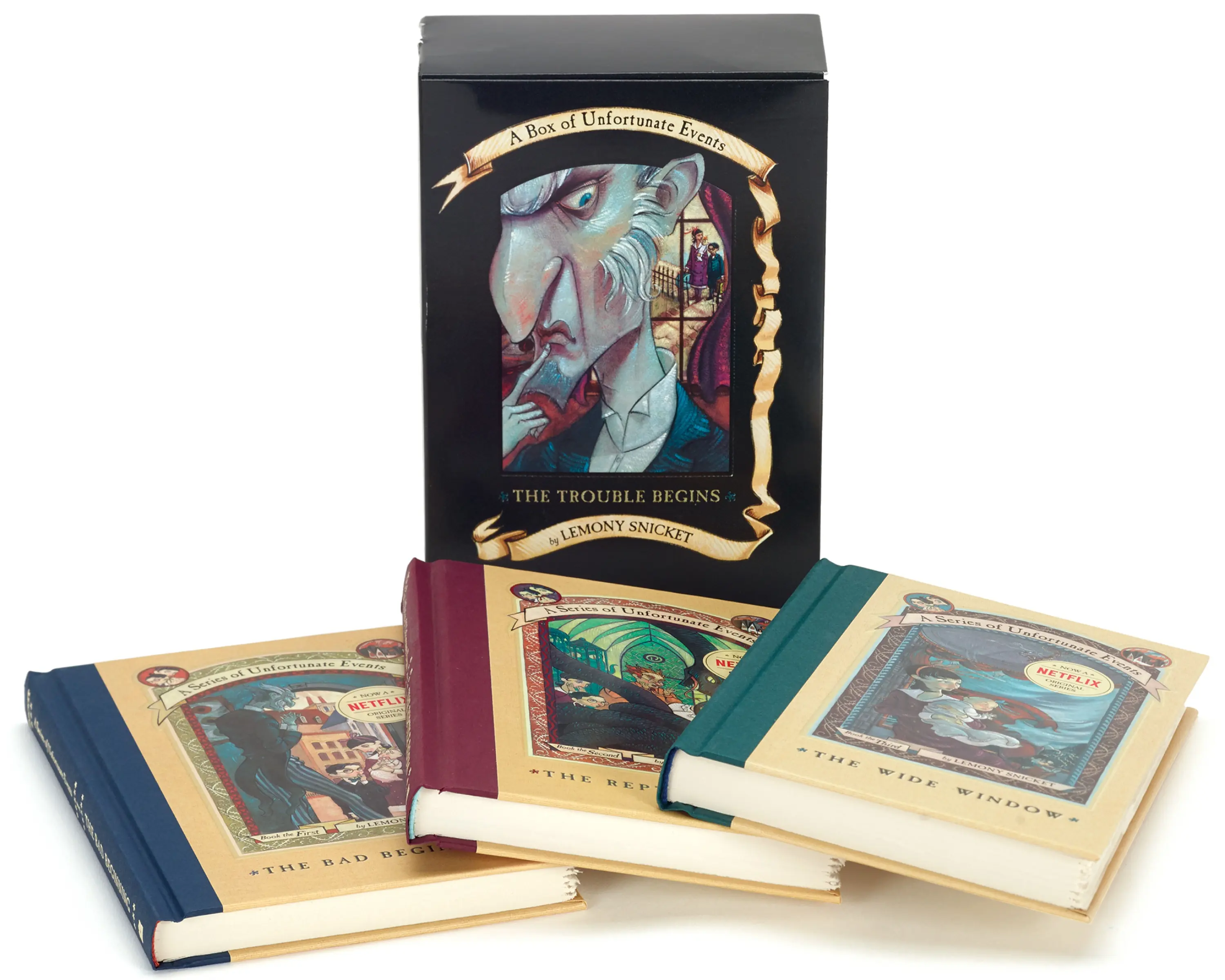 A Series of Unfortunate Events Box: The Trouble Begins (Books 1-3) by Lemony Snicket||Brett Helquist [Hardback Book]