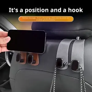 Suede car seat back hidden multi-functional hook car universal rear seat back storage hook strong load-bearing and non-shaking car bag umbrella sundry storage artifact car practical and convenient small hook car interior supplies