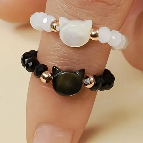 Cute Cat Design Ring, Animal Theme Ring, Fashion Rings, Beautiful Rings, Dainty Stacking Rings, Fashion Stackable Ring for Women & Girls, Trendy All-match & Exquisite Jewelry, Trendy Jewellery Accessories for Birthday Gift