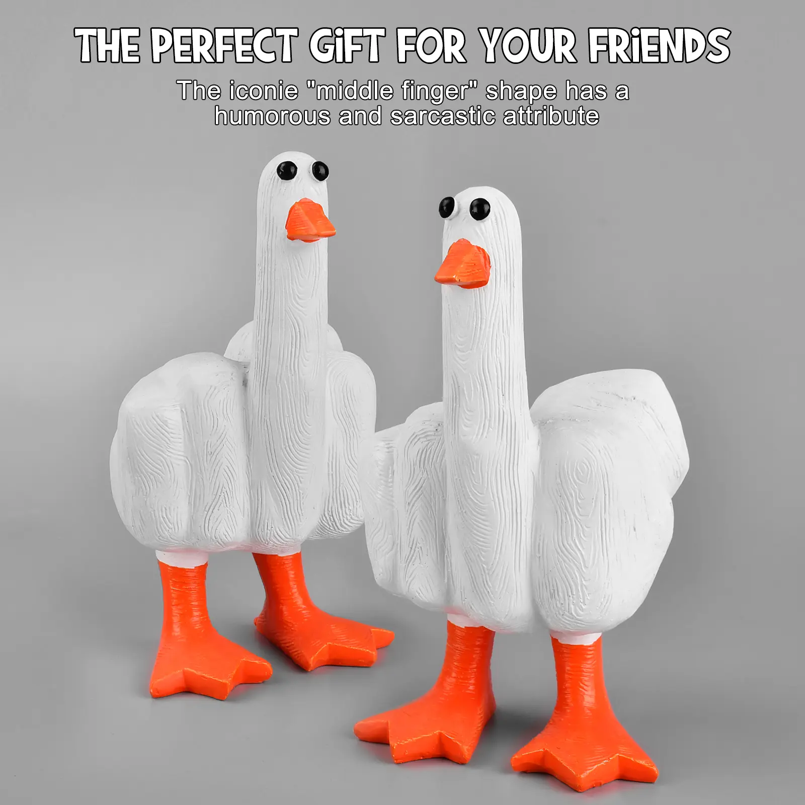 Funny Little Duck Resin Ornaments, Cute Animal Design Figurine for Decoration Gift Decorative Unique Humorous Desktop Office
