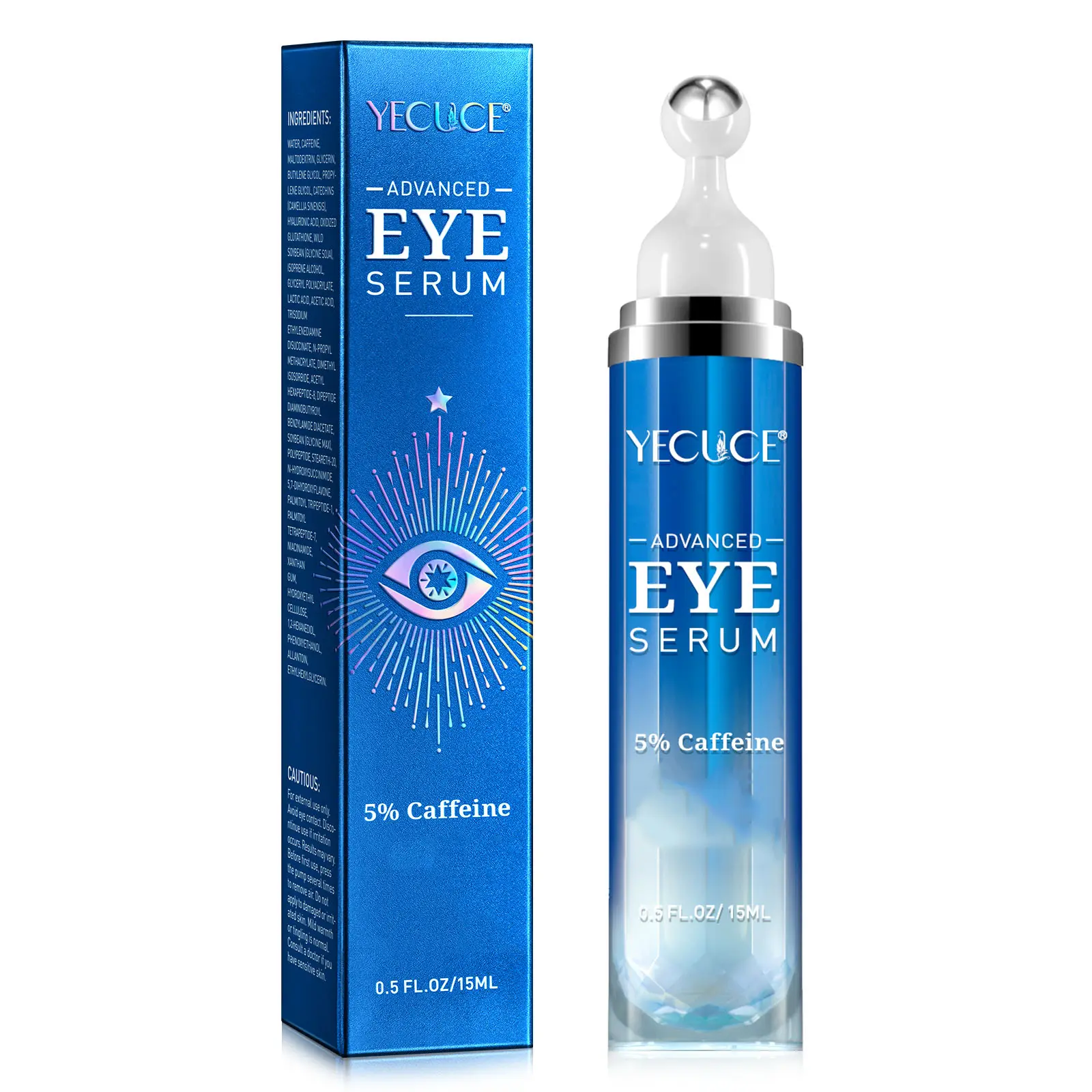 YECUCE Caffeine Eye Cream for Men's Skincare Comfort - Dark Circles Corrector, Eyelids Puffiness Reducer, Daily Eye Brightener, Single Item