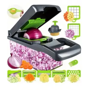 16 Piece Complete Chopping Machine Set, Multi-Function Slicer, Vegetable Cutter, Vegetable Cutting Slicer, Salad Kitchen Food Chopper, Easy to Use, Interchangeable Blades