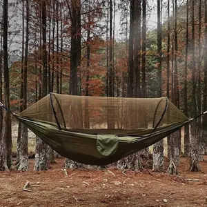 Automatic Quick Open Mosquito Net Hammock, 1 Count Portable Anti-roll Nylon Swing, Outdoor Camping Hammock with Mosquito Net, Camping & Hiking Equipment