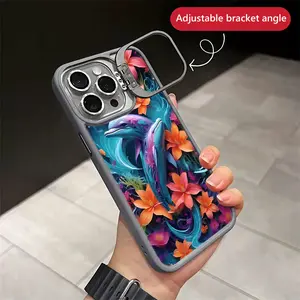 Dolphins Playing Smartphone Case For iphone 17 AIR 16 15 14 13 12 11 PRO PLUS MAX COOL Fashionable Tough Magnetic Durable Metal lens frame Film Bracket Stand Gift Full Protection Camera Holder Phone Cases Cover 11X-L0396