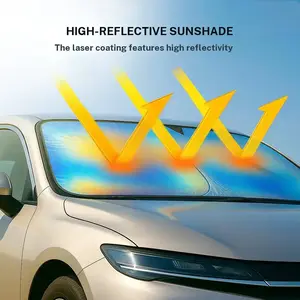 Laser Car Windshield Sun Shade | Reflector Sunshade Offers Ultimate Protection for Car Interior | Cool Reflective Sun Blocker Fits Sedan/SUVs, MPVs. (57x29.5 in)