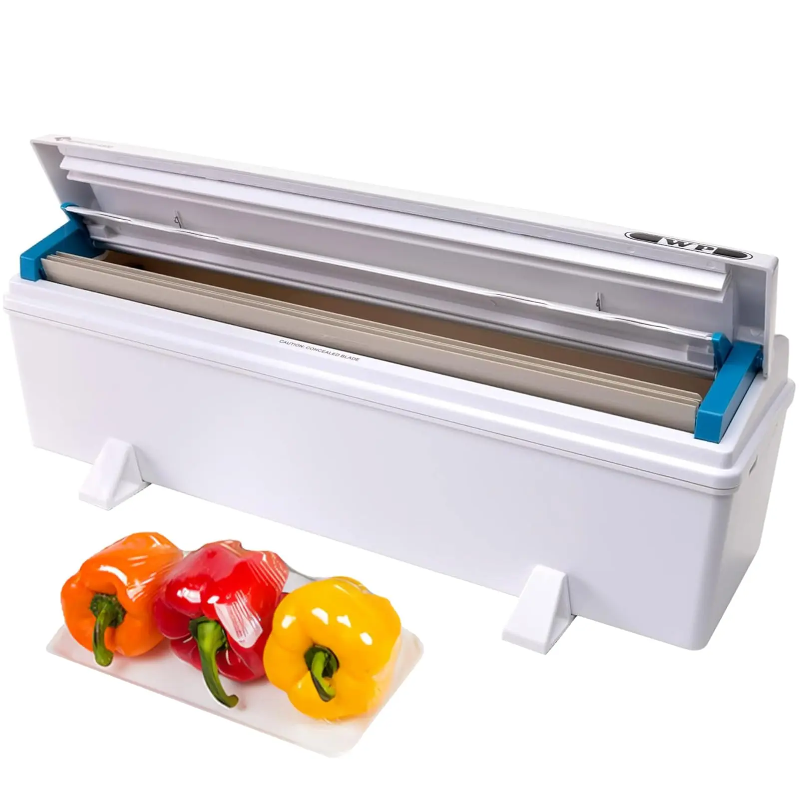 IDL Packaging WP-180D 18" WrapMaster Dispenser for Food Film Rolls, White – Professional Dispenser with Cutter for Home or Commercial Kitchen – Hidden Blade, Smooth and Safe Cutting