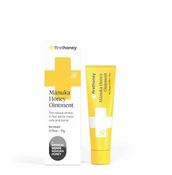 FIRST HONEY Manuka Wound Ointment [.75oz - 21g] | Rapid Wound Repair Gel | Fast Relief for Skin & Burns | Manuka Honey from New Zealand | Free Burn Care, Scar Gel, Dressing Aid
