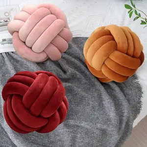 Hand Woven Spherical Pillow, Handcrafted Decorative Circular Ball Cushion, Home Decoration Art, Suitable for Bedroom Sofa, Holiday Gift, 23x23cm