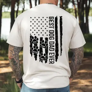 Personalized Best #Dog #Dad Ever T-Shirt, #Dog #Dad Shirt With Pet Name, Custom Shirts for Dog Dad, American Dad Tee, Graphic Tees