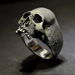 Hot Sale Style New Creative Simple Style Personalized Skull Ghost Head Domineering Men's Ring alt jewelry