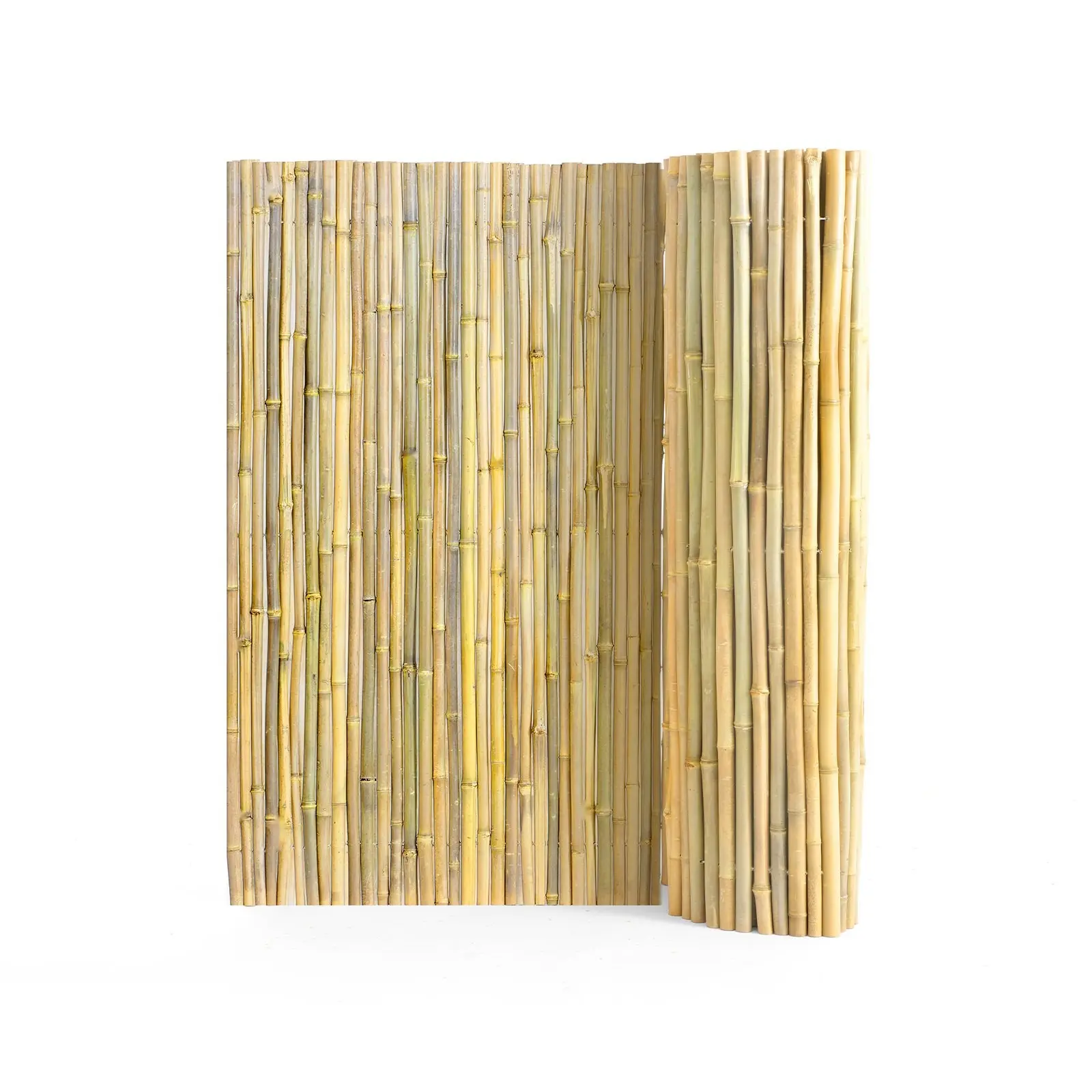 Natural Rolled Bamboo Fence Panel For Outdoor Garden Privacy, 4 Ft High X 8 Ft Long X 0.75 In Thick, Eco Friendly Natural Bamboo Roller Fence For DIY Patio, Balcony, Yard And Garden Screening, Easy Install