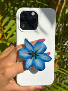 Rainbow Summer Blue Lily Blossom Flower Magnetic Pop Socket Phone Grip Summer Szn Tropical Flower Floral Vibrant Color Phone Grip Popsocket
