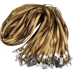 Lanyards for Id Badges,50Pcs Bulk with Clip, Badge Holder for ID,  Flat Lanyard for Events, School, Concerts, Trade Shows(()