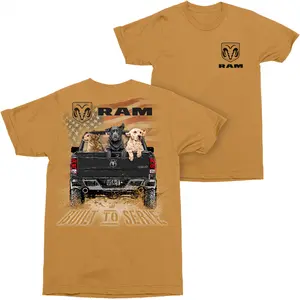 Dodge Ram Built To Serve Front And Back Print T-shirt - From Small To Extra Large Fashion For All Tastes - Streetwear Essentials Universal Style Options Choose Your Hue Classic Cotton Menswear Top Collar Fitted Casual Tshirt Shortsleeve Tropical Sport