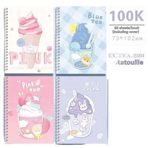 4pcs Cute Text Side Flip Spiral Coil Notebook, Student Word Journal, Pocket Mini Memo Pad, Random Style, Perfect for Notes and Ideas