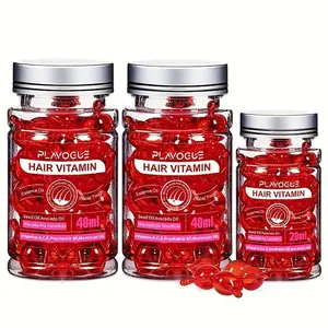 3.38oz Hair Vitamin Serum Capsule, Hair Serum with Moroccan Macadamia Avocado Oils, Vitamins ACE Pro B5, No Rinse and Safe for All Hair, Scalp, Frizz Control, Lightweight Formula, Easy Application, Nourishing Blend, Natural Ingredients