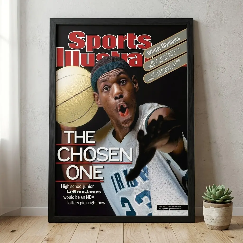 Anthony Edwards Sports Illustrated Poster, Minnesota Basketball Wall Art, NBA Magazine Cover Print, Sports Room Decor, No Frame