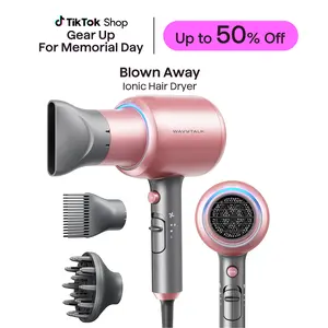 Wavytalk Blown Away Ionic Hair Dryer | 1875W Quick-Dry, Ceramic Coating Heat Damage Protection, Diffuser & Styling Comb Accessories, Lightweight & Quiet, Adaptable to All Hairstyles