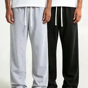 Men’s casual athletic long pants for spring and autumn, loose straight-leg fit, knit joggers that are versatile, suitable for running, fitness training, and other outdoor sports.