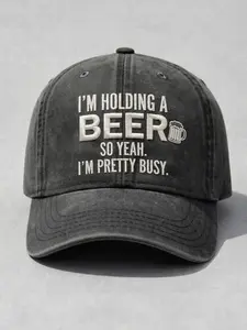 [Generation Studio] Funny Beer Hat I'm Holding a Beer So Yeah I'm Pretty Busy Cap Drinking Humor Dad Hat Vintage Washed Baseball Cap Gift for Beer Lovers Hat Unisex