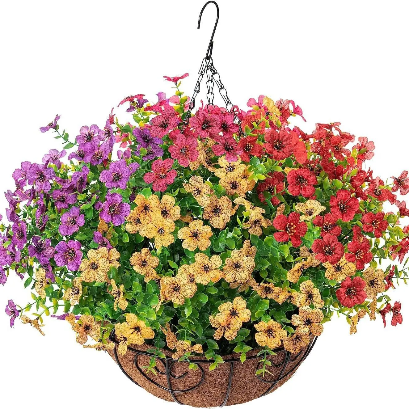 Artificial Flower (12/24pcs),lifelike fake plant outdoor flower UV Resistant Colorful Fake Flower, Decorative Bouquet for Home Decor Garden Party Wedding Decor, Flower Design, Garden Decorations, Decoration Items Fruit Plants Set Silk