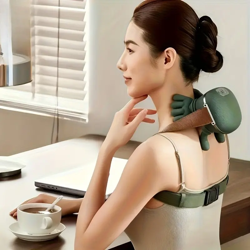 Neck and Shoulder Massager with Electric Massage Function - Wireless Portable USB Powered Deep Tissue Massage Pad, Suitable for Neck, Shoulder, Back, Arm - Ideal Gift for Office, Home, Travel, Electric Massager, Neck Shoulder Relaxer