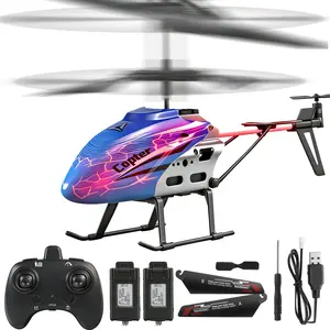 LED RC Helicopter Remote Control Toy for Kids with 2 Rechargeable Batteries 30Mins Flight Durable Colorful 2.4GHz Stable Control