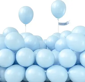 PartyWoo Baby Blue Balloons 50pcs 5 Inch Small Mini Light Pastel Sky Aqua Blue Balloons for Graduation Baby Shower Gender Reveal Weddings Easter Birthday Bachelorette Party Decorations Blue-Q13