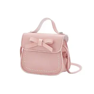Girls' Faux Leather Mini Bow Crossbody Bag - Cute Bowknot Top Handle Flap Purse, Toddler Coin Pouch for Daily Travel, Gifts for Girls