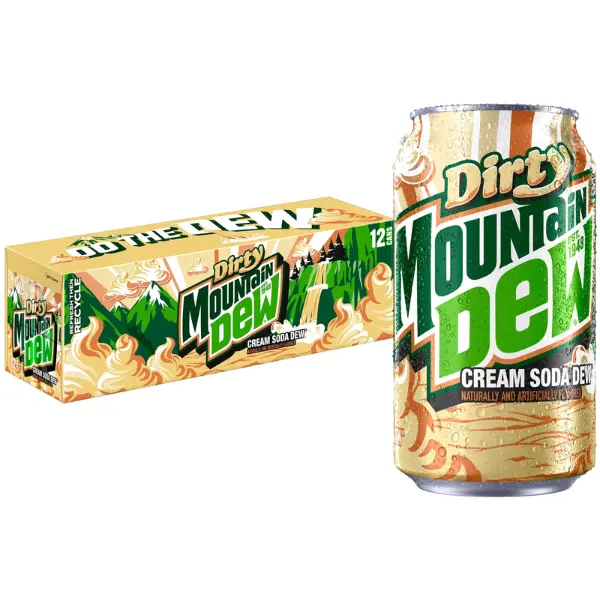 Mountain Dew Dirty Cream Soda, 12 fl oz Cans, 12 Pack