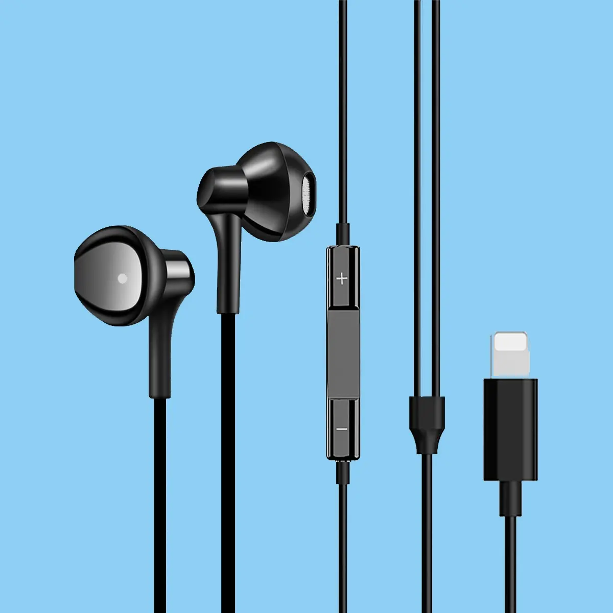 Ut16-I Copper Ring Speaker Lightning & USB-C Plug In-Ear Bass Wired Headphones, Compatible with iPhone 15/16/17, Android Phones