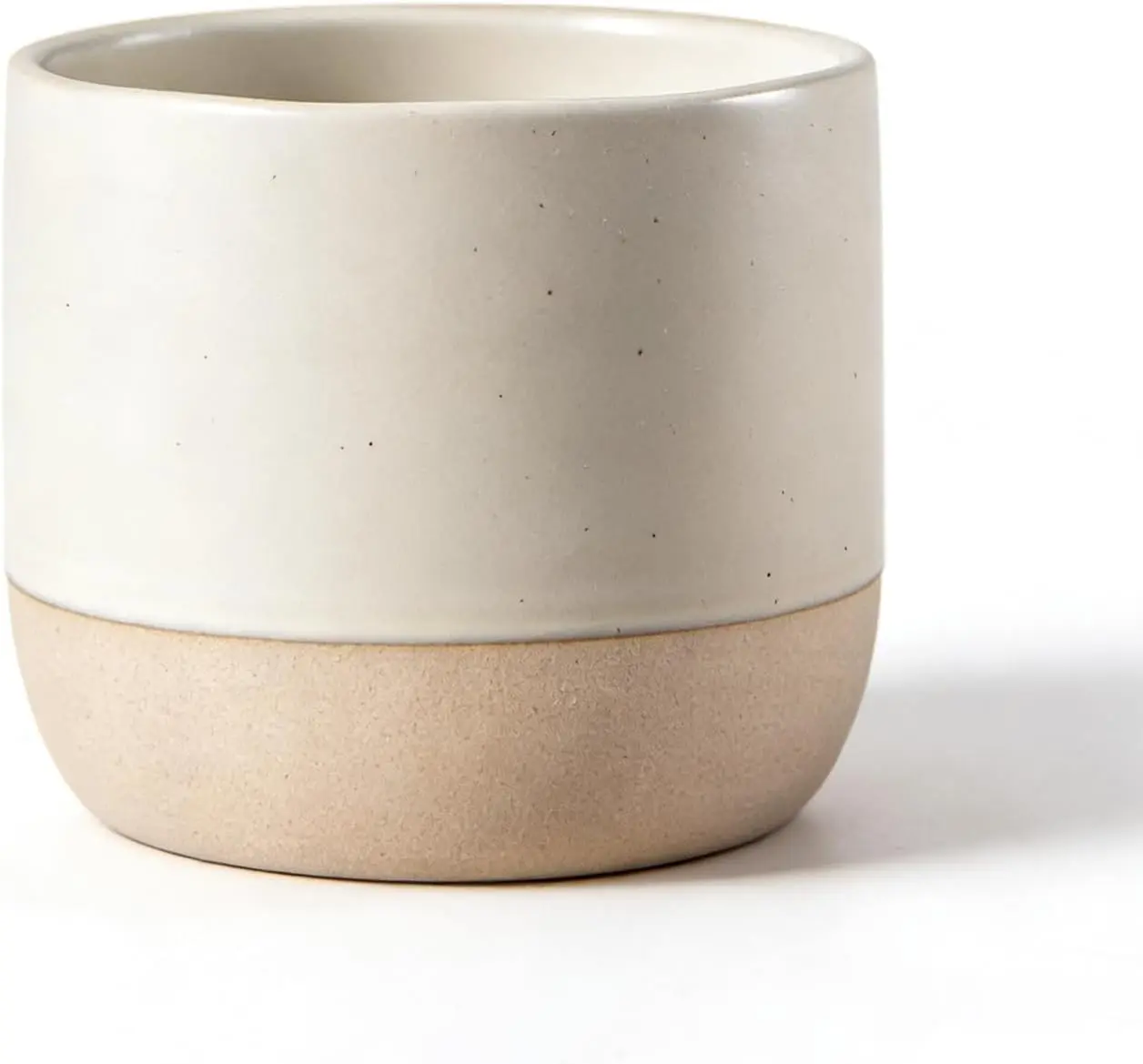 Japanese Ceramic Vintage 8oz No Handle Mug for Latte Milk Water Juice Microwave and Dishwasher Safe (Beige)