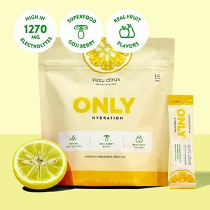Yuzu Citrus Electrolyte Packets – 1270mg Electrolytes, Goji Berry, Vitamins C+B6+B12 – No Artificial Sweeteners