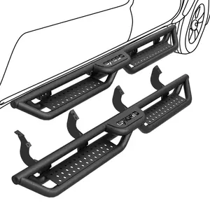 OEDRO Running Boards Compatible with 2022-2026 Toyota Tundra Crewmax Cab(2 3/4 Size Rear Doors) with Two Stairs Design All-Steel Build, Bolt-on Side Steps
