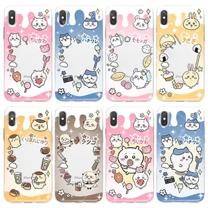 Chiikawa Cute Hot Hachiware Usagi‌ Momonga Transparent Phone Cases For iPhone 17 Promax Pro Air 16 Plus 15 14 13 12 11 Candy Colorful Shockproof Protective Cover Gift For Birthday Christmas Halloween