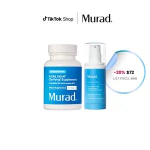 [TTS Exclusive Bundle] Pure Skin Clarifying Supplement with Vitamin A, Zinc & Burdock + Acne Serum with Biome-Sensing Tech, Glutamic Acid, Salicylic & Mandelic Acid