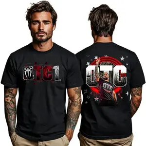 🤼💯[100%cotton][Graphic Tee]Roman Reigns OTC T-Shirt Roman Reign Smackdown Wrestling Graphic Tee WWE 100% Cotton Sports Shirt Unisex Workout T-Shirt Fitted Menswear Top Casual Streetwear Gym Fan Apparel Tribal Chief Inspired Viral Wrestling Merch Outfit