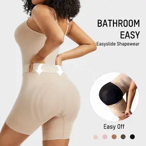 SHECURVE Easyslide Shapewear Tummy Control Butt Lifter Faja Back Pull Down Bodysuit Scruntch with Back Bone Support & Cotton Gusset for Women Postpartum Everyday Fajas Colombian Girdles Body Shaping Underwear #SummerVibes
