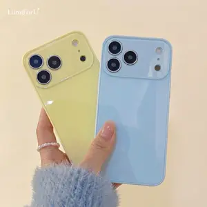 Candy Macaron iPhone Case – Silky Skin-Feel Clear Cover for iPhone 17, 16, 15, 14, 13 Pro Max – Soft TPU Edges + Durable PC Back – Full Camera Protection – Minimal Cute Pink & White