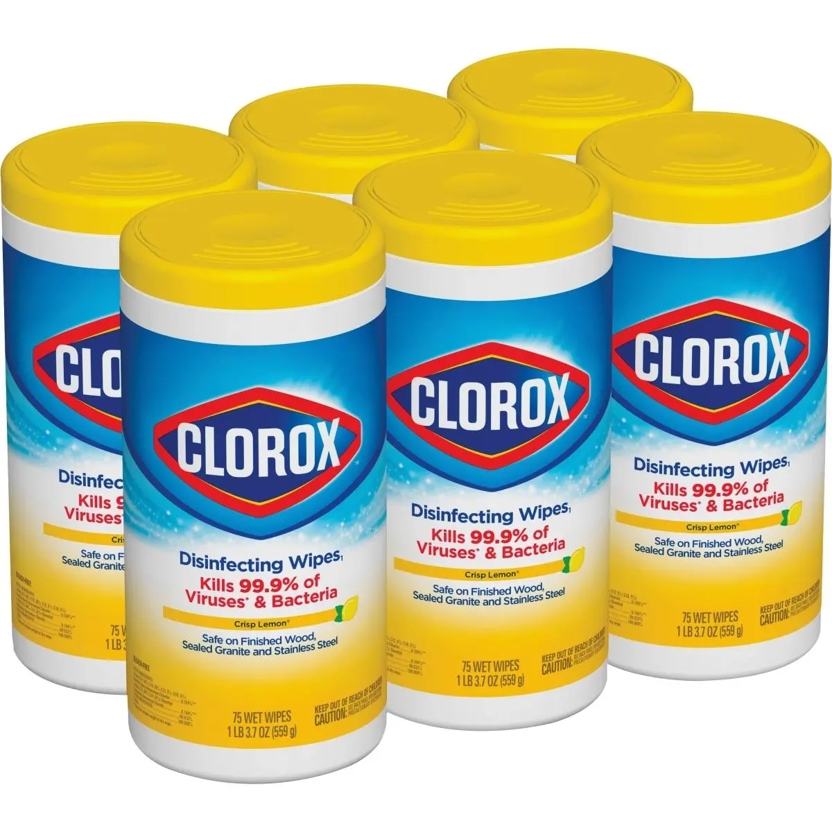 Clorox Disinfecting Wipes - 212 MAIN 6-Pack, Fresh, All-Purpose, Bacteria-Killing, Thick Household Cleaning Supply Wipes