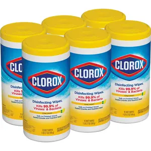212 MAIN Clorox Disinfecting Wipes - Pack of 6, Fresh, All-Purpose, Bacteria-Killing, Thicker Wipe, Household Cleaning Supply