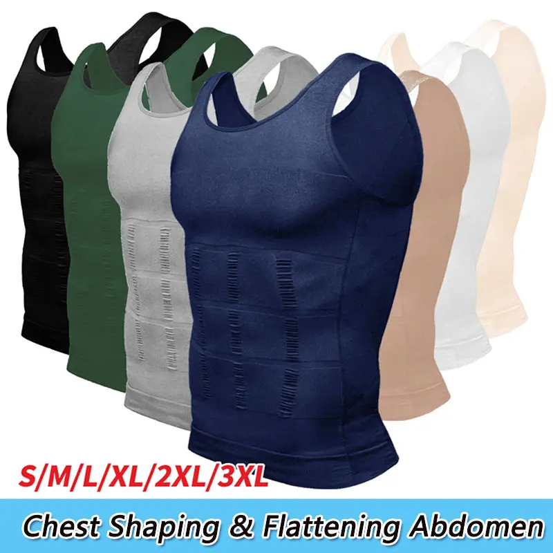 CATTIBOR Men Solid Compression Vest Body Shaper ,Men Abdomen Sleeveless Running Workout Fitness GYM Tank Tops Shirts Menswear GYM Shirts,Back to School Outfits,Boys Underwear,Men Sport Underwear For All Seasons