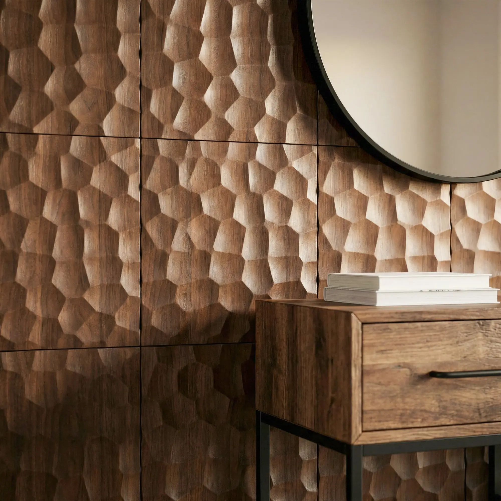 Textured Solid Wood Panel Honeycomb | GroovePanel®