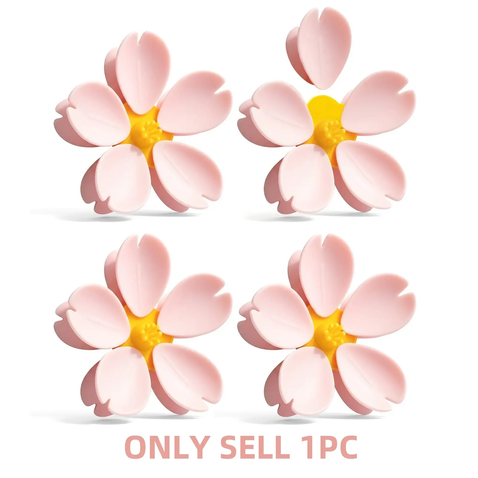Cherry Blossom Cute Bag Clip Set, Cherry Blossom Design, Decorative Magnetic Fridge Magnets, Creative Food Sealing Clips, Snack Sealers, Flower Magnets, 1set