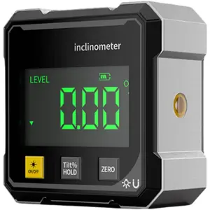 Digital Angle Finder with Electronic Laser - 4-Side Angle Gauge, Electronic Level Angle Finder Tool Protractor Inclinometer Woodworking Measuring Tools for Table Saw, Construction (Black)